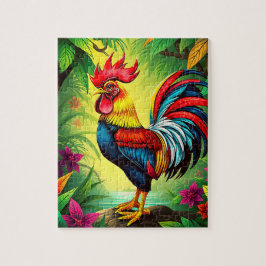 Een majestueuze haan voor kinderen legpuzzel