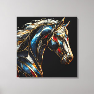 Een majestueuze hengst - AI on the Move Canvas Afdruk