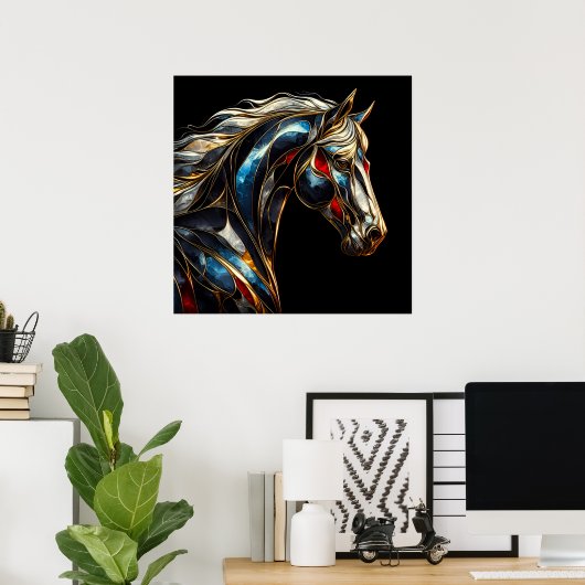 Een majestueuze hengst - AI on the Move Poster (Thuiskantoor)