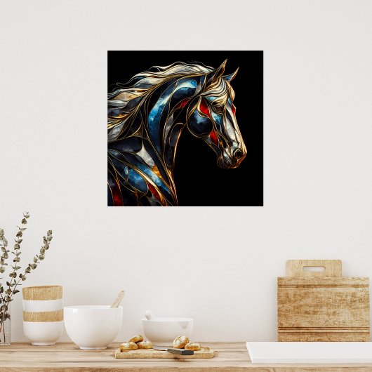 Een majestueuze hengst - AI on the Move Poster (Keuken)