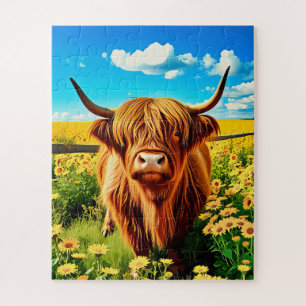 Een majestueuze Highland koe kinderkamer Legpuzzel