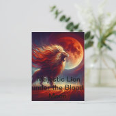 Een majestueuze leeuw onder de bloedmaan. briefkaart (Staand voorkant)