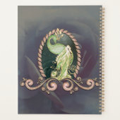 Een majestueuze pauw in goud en groen planner (Achterkant)