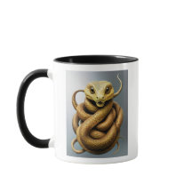 Een majestueuze slang die opgerold is.