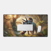 Een majestueuze volwassen Triceratops Bureaumat (Keyboard & Muis)