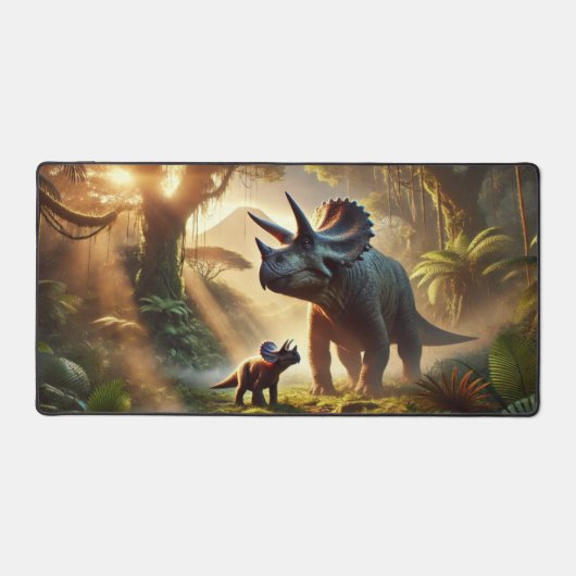 Een majestueuze volwassen Triceratops Bureaumat (Voorkant)