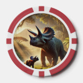Een majestueuze volwassen Triceratops Poker Chips (Voorkant)