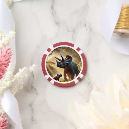 Een majestueuze volwassen Triceratops Poker Chips (Huwelijk)