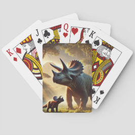 Een majestueuze volwassen Triceratops Pokerkaarten