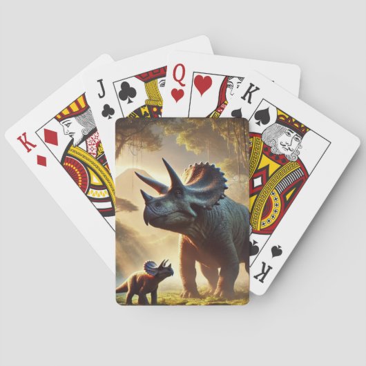 Een majestueuze volwassen Triceratops Pokerkaarten (Achterkant)