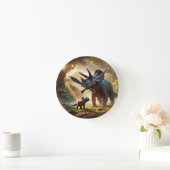Een majestueuze volwassen Triceratops Ronde Klok (Huis)