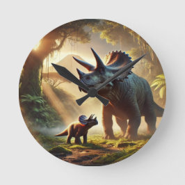 Een majestueuze volwassen Triceratops Ronde Klok