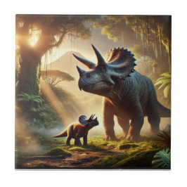 Een majestueuze volwassen Triceratops Tegeltje