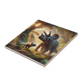 Een majestueuze volwassen Triceratops Tegeltje (Zijkant)