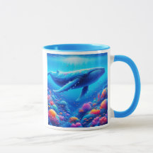 Een majestueuze walvis die zwemt in een rif.