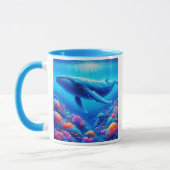 Een majestueuze walvis die zwemt in een rif. mok (Links)