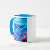 Een majestueuze walvis die zwemt in een rif. mok (Voorkant links)