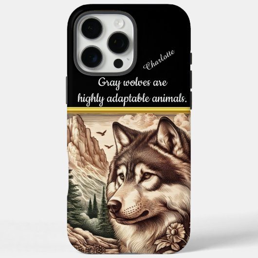 Een majestueuze wolf kijkt uit over een rustig lan Case-Mate iPhone case (Achterkant)