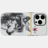 Een majestueuze wolf staart bij zonsopgang over mi Case-Mate iPhone case (Achterkant (horizontaal))