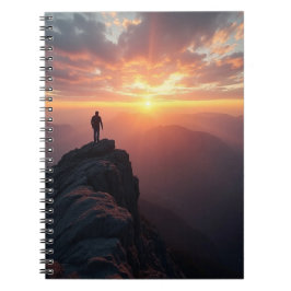 Een majestueuze zonsopgang gezien vanaf de bergtop notitieboek