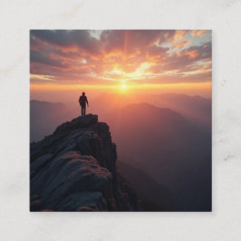 Een majestueuze zonsopgang gezien vanaf de bergtop vierkante visitekaartje