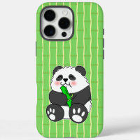Een malle baby panda die een bamboestengel eet