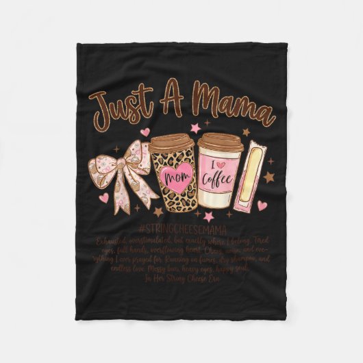 Een mama string kaas tijdperk koffie moeder dag fl fleece deken (Voorkant)