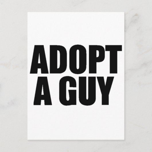 Een man adopteren briefkaart (Voorkant)