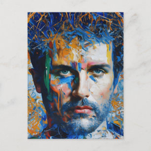 Een Man AI gegenereerd schilderij Briefkaart
