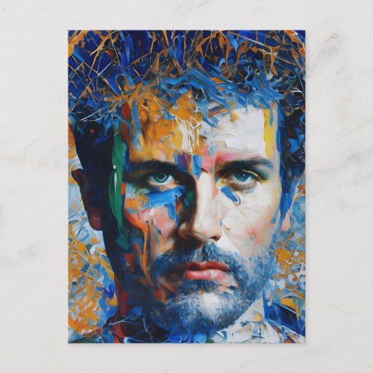 Een Man AI gegenereerd schilderij Briefkaart (Voorkant)