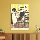 Een man beschuldigt zijn zwangere vrouw canvas afdruk (Insitu (Woonkamer))