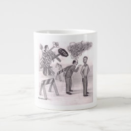 Eén man boos wijzend met een vinger naar een ander grote koffiekop