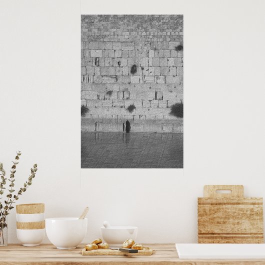 Een Man dat aan de Westerne muur bidt Poster (Keuken)