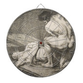 Een Man dat de benen van een ander Man opheft Dartbord (Voorkant)