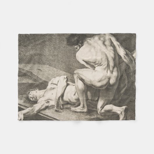 Een Man dat de benen van een ander Man opheft Fleece Deken (Voorkant (Horizontaal))