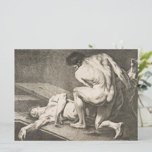 Een Man dat de benen van een ander Man opheft Kaart (Staand voorkant)