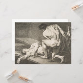 Een Man dat de benen van een ander Man opheft Kaart (Voorkant / Achterkant in situ)