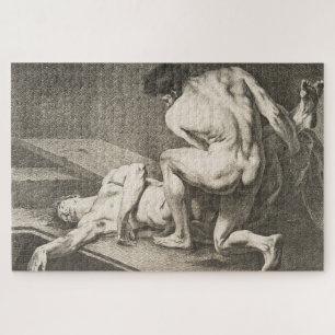 Een Man dat de benen van een ander Man opheft Legpuzzel