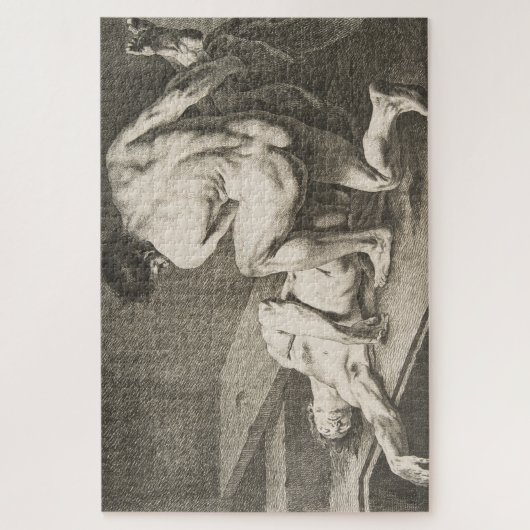 Een Man dat de benen van een ander Man opheft Legpuzzel (Verticaal)