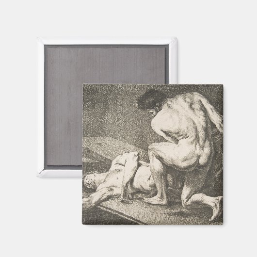 Een Man dat de benen van een ander Man opheft Magneet (Voorkant / Achterkant)