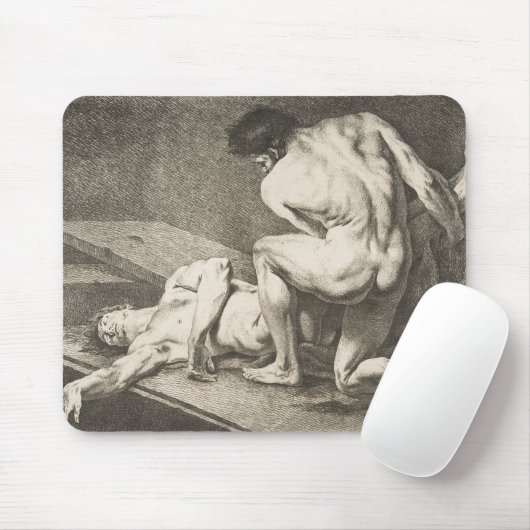 Een Man dat de benen van een ander Man opheft Muismat (Met muis)