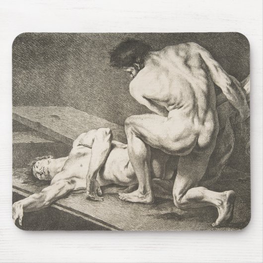 Een Man dat de benen van een ander Man opheft Muismat (Voorkant)