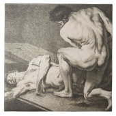 Een Man dat de benen van een ander Man opheft Tegeltje (Voorkant)