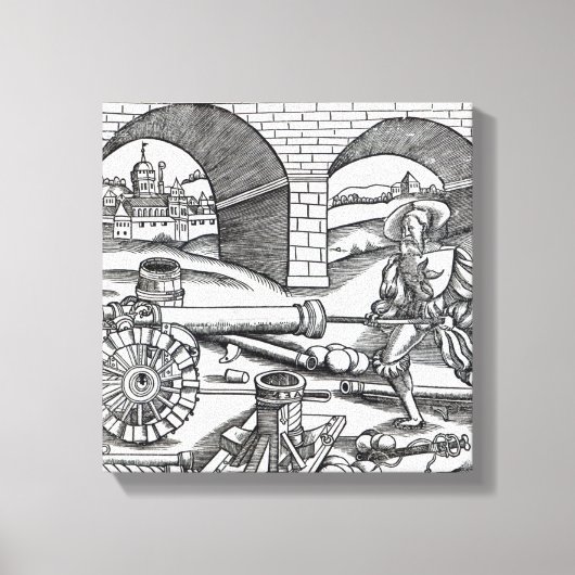 Een Man dat een kanon laadt Canvas Afdruk (Voorkant)