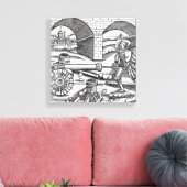 Een Man dat een kanon laadt Canvas Afdruk (Insitu (Woonkamer))