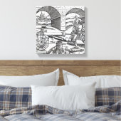Een Man dat een kanon laadt Canvas Afdruk (Insitu (Slaapkamer))