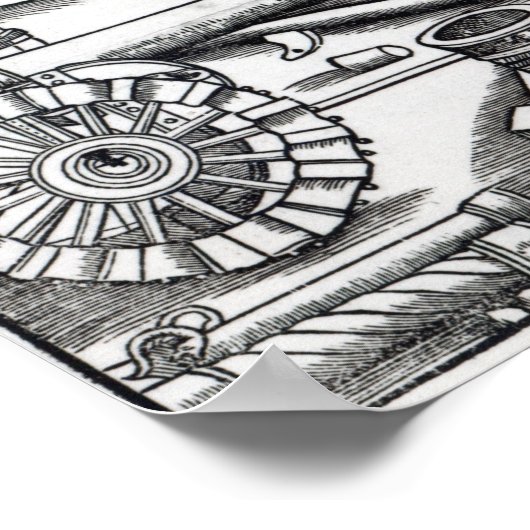 Een Man dat een kanon laadt Poster (Hoek)