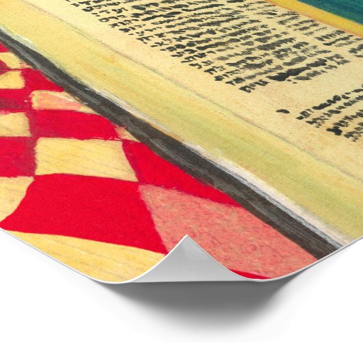 Een Man dat Psalm 1 leest in de Hebreeuwse Bijbel Poster (Hoek)