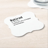 Een man die blij is op maandag is in de steek gela kartonnen onderzetters (Gekanteld)