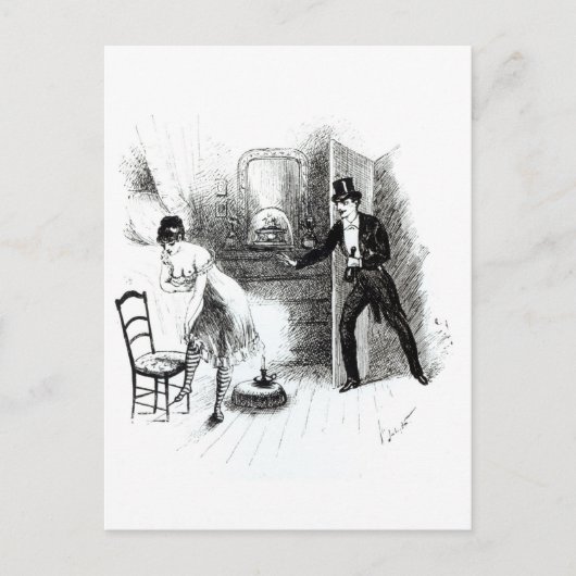 Een man die een prostituee bezoekt briefkaart (Voorkant)